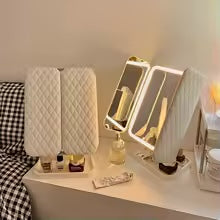 Miroir Lumineux LED Tri-Pli — Miroir de Maquillage Matelassé – ceinture chauffante règles douloureuses Mirasize